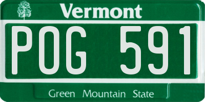 VT license plate POG591