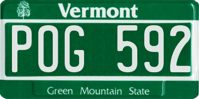 VT license plate POG592