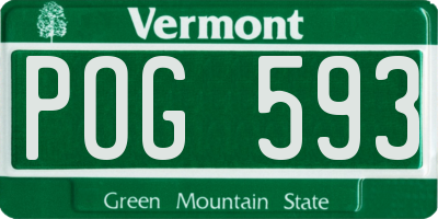 VT license plate POG593
