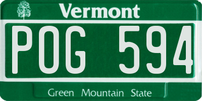 VT license plate POG594