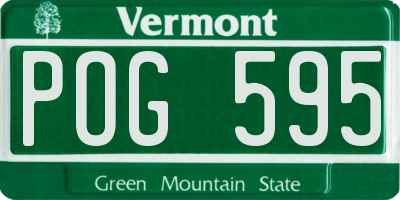 VT license plate POG595