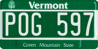 VT license plate POG597