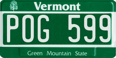 VT license plate POG599