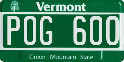 VT license plate POG600