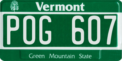 VT license plate POG607