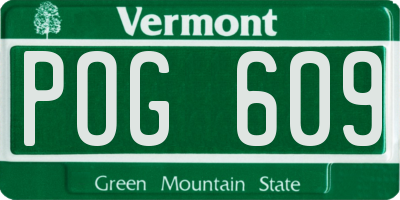 VT license plate POG609