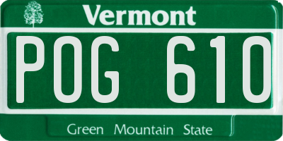 VT license plate POG610