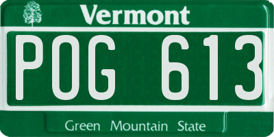 VT license plate POG613