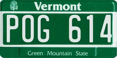 VT license plate POG614
