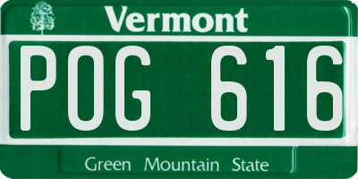 VT license plate POG616