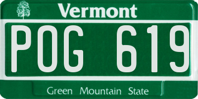 VT license plate POG619