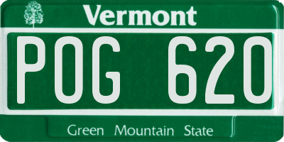 VT license plate POG620