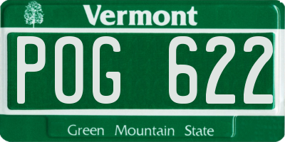 VT license plate POG622
