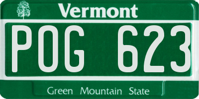 VT license plate POG623
