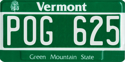 VT license plate POG625