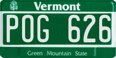 VT license plate POG626