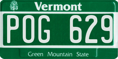 VT license plate POG629