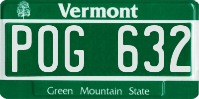 VT license plate POG632