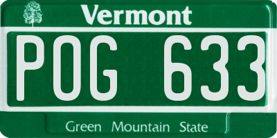 VT license plate POG633
