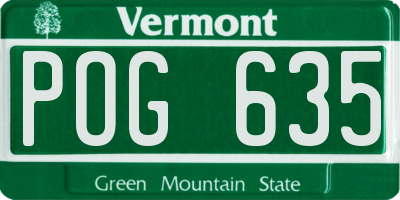 VT license plate POG635