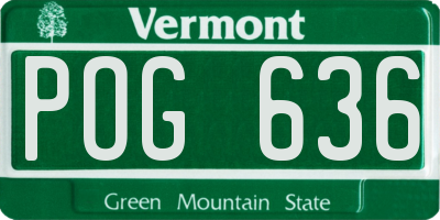 VT license plate POG636