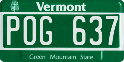VT license plate POG637