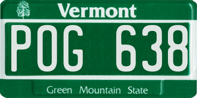VT license plate POG638