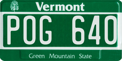 VT license plate POG640