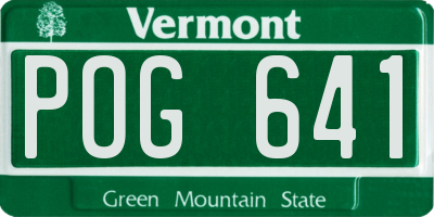 VT license plate POG641