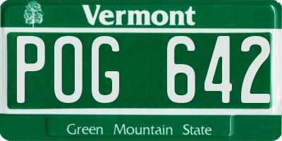 VT license plate POG642