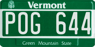 VT license plate POG644