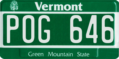VT license plate POG646