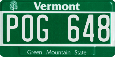 VT license plate POG648
