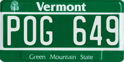 VT license plate POG649