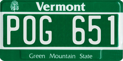 VT license plate POG651