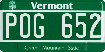 VT license plate POG652