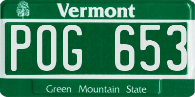 VT license plate POG653