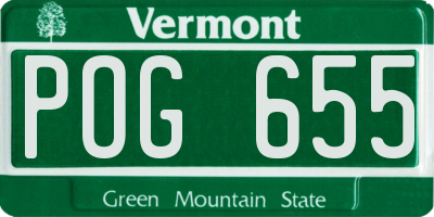 VT license plate POG655