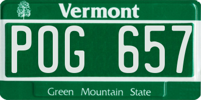 VT license plate POG657