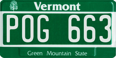 VT license plate POG663
