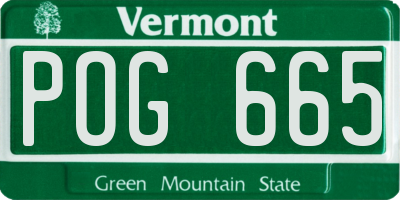 VT license plate POG665