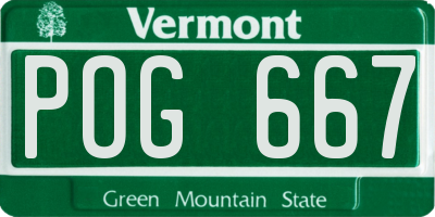 VT license plate POG667