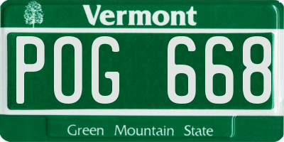 VT license plate POG668