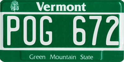 VT license plate POG672