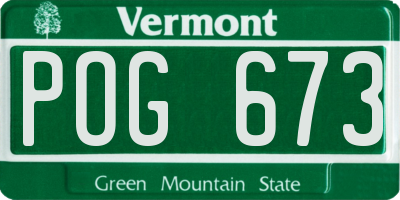 VT license plate POG673