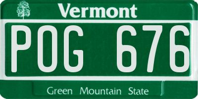 VT license plate POG676