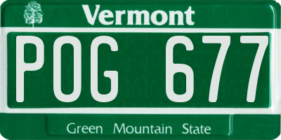 VT license plate POG677