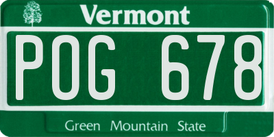VT license plate POG678