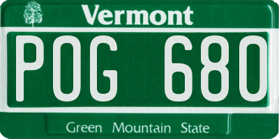 VT license plate POG680