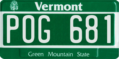 VT license plate POG681